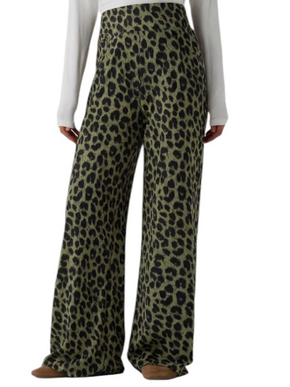 **NWT** HALARA Wide Leg/Baggy High Waist Leopard Print Pant w/Pockets